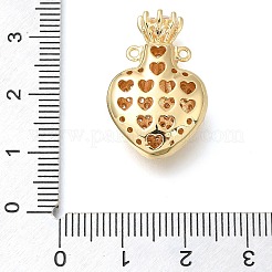 Pendentifs avec zircon cubiques à micro-pavés en laiton&nbsp;KK-S049-08G