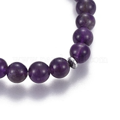 Bracciali naturale ametista&nbsp;BJEW-I275-B07