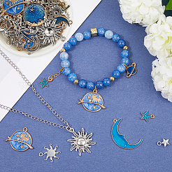 94 pendentif en alliage émaillé sur le thème de l'étoile et de la lune&nbsp;FIND-SP0004-41