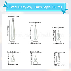 96 Stück 6 Stile ABS-Kunststoff-Perlenanhänger&nbsp;KY-SC0002-33P