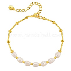 Elegante Armbänder aus natürlichen Süßwasserperlen und Messingperlen für Damen&nbsp;RP0175