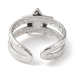 Bague ouverte en acier inoxydable 304 pour femme&nbsp;RJEW-F166-06P-02