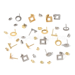16 stücke 8 arten 304 edelstahl stud ohrring Zubehörse&nbsp;STAS-FS0001-84