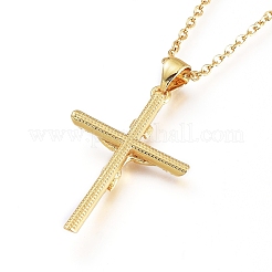 Ostern Thema Messing Micro Pave Halsketten mit klaren Zirkonia-Anhängern&nbsp;NJEW-L146-20G