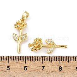 Pendentifs avec zircon cubiques à micro-pavés en laiton&nbsp;KK-F908-22G