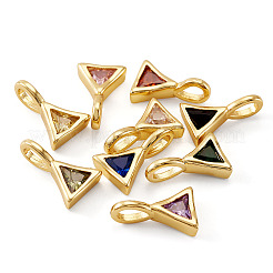 9 breloque triangulaire en laiton micro pavé de zircones cubiques&nbsp;KK-TA0008-27