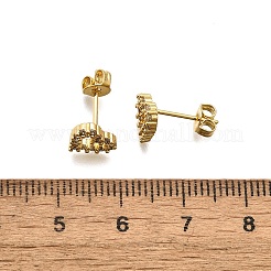 Orecchini a perno con zirconi cubici a cuore per donna ragazza&nbsp;EJEW-H126-18G