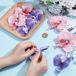 2 Paar Schuhschnallenclips aus PU-Leder in 2 Farben mit Blumenmuster&nbsp;DIY-NB0015-14
