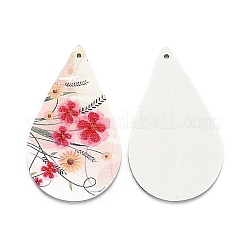 Gros pendentifs en bois imprimés&nbsp;WOOD-S051-06-M