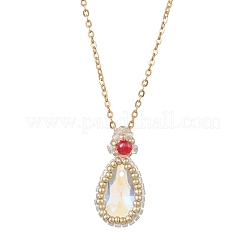 Colliers avec pendentif en forme de larme de verre&nbsp;NJEW-MZ00066-03