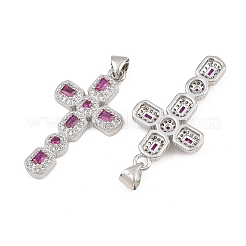 Pendentifs avec zircon cubiques à micro-pavés en laiton&nbsp;CU-CBADC6C-12P-06