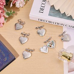 6 broche de medallón de latón con forma de corazón y lazo&nbsp;JEWB-PH01310
