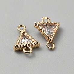 Verbindungsanhänger mit durchsichtigem Zirkonia-Pavé aus Messing&nbsp;KK-WH0062-71C-G