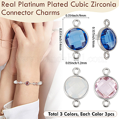 9 pz 3 colori ottone zircone cubico connettore charms&nbsp;FIND-BBC0004-17A