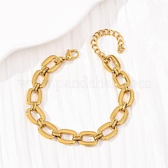 Rechteckige Gliederarmbänder aus Edelstahl 304 für Damen&nbsp;BJEW-F536-18G