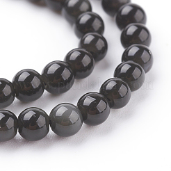 Natürlichen Obsidian Perlen Stränge&nbsp;G-G099-4mm-24