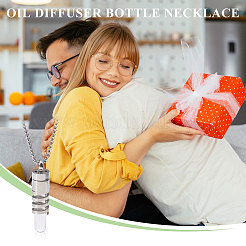 Collier avec pendentif en forme de bouteille de parfum en forme de colonne creuse en acier inoxydable 316&nbsp;NJEW-PH0001-39