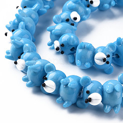 Fili di perle di lampwork irregolari fatti a mano opachi&nbsp;LAMP-T007-19-A02