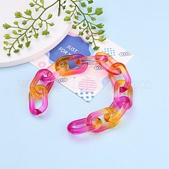 Handgefertigte zweifarbige transparente Acrylkabelketten&nbsp;AJEW-JB00840-02