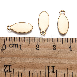 Ovale Ionenplattierung (IP) 304 Edelstahl-Stanz-Leeranhänger&nbsp;STAS-L159-07G