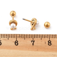 Boucles d'oreilles à tige en acier inoxydable 304 avec imitation de perles&nbsp;STAS-E502-03G
