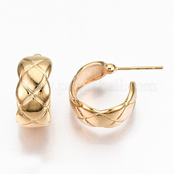 Boucles d'oreilles demi-créoles en laiton&nbsp;KK-R117-038-NF