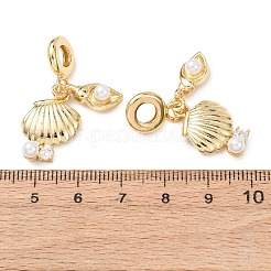Anhänger aus ozeanmessingfarbenem Pavé mit klaren Zirkonia im europäischen Stil&nbsp;KK-H278-05G