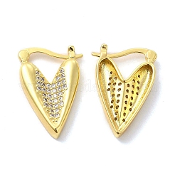 Orecchini a cerchio con cuore in zirconi chiari&nbsp;EJEW-A095-01G