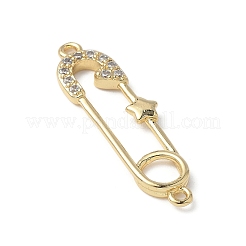 Breloques de connecteur en laiton micro pavé de zircone cubique&nbsp;KK-Q091-03G