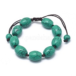 Braccialetti di perline intrecciati in turchese sintetico&nbsp;BJEW-K212-F