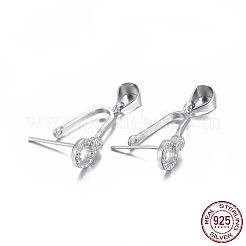 Anti-ossidazione rodiato 925 ciondolo in argento sterling cauzioni&nbsp;STER-L058-015P