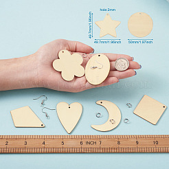 Kits de fabricación de pendientes colgantes de diy&nbsp;WOOD-TA0001-44