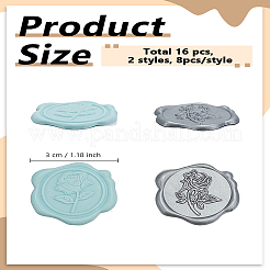16 Stück 2 Stile Blumen-Klebewachs-Siegelaufkleber&nbsp;DIY-LP0005-93