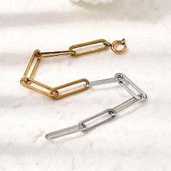 Braccialetti da donna con catena a graffetta in acciaio inossidabile 304 bicolore&nbsp;BJEW-G786-01GP-02