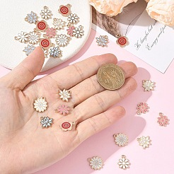 30pcs 6 styles de pendentifs en émail en alliage&nbsp;ENAM-YW0009-11