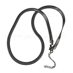 5 mm flache Schlangenkettenhalsketten aus 304 Edelstahl für Damen und Herren&nbsp;NJEW-Z115-05EB