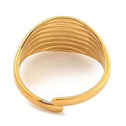 Bagues larges en acier inoxydable 304 avec placage ionique (IP) pour femmes&nbsp;RJEW-P114-10G