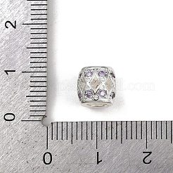 Support de barillet creux plaqué laiton zircone cubique perles européennes&nbsp;KK-L236-06S