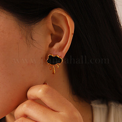 Boucles d'oreilles puces vintage en acier inoxydable 304 émaillé&nbsp;ET1492
