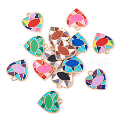14 pièces 7 couleurs pendentifs en émail d'alliage de placage de rack&nbsp;ENAM-TA0002-53