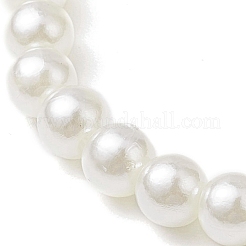 Bracelets extensibles en perles d'imitation en plastique ABS&nbsp;BJEW-JB11112