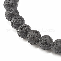 Bracelet extensible en hématite synthétique et pierre de lave naturelle&nbsp;BJEW-JB08066-02