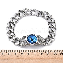 Bracciali a maglie in acciaio inossidabile 201/304&nbsp;BJEW-F522-02P-01