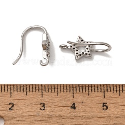 Ganci per orecchini in ottone placcato con micro pavé di zirconi cubici trasparenti&nbsp;KK-A231-08P