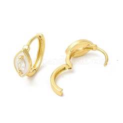 Orecchini a cerchio a occhio di cavallo smaltati con zirconi chiari&nbsp;EJEW-E270-05G-02