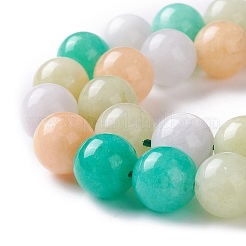 Gefärbt natürlichen weißen Jade Perlen Stränge&nbsp;G-I299-F08-10mm