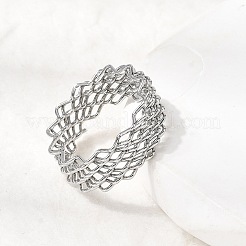 5 anello aperto in acciaio inossidabile 304 per donna&nbsp;RJEW-K313-02P