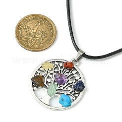 Colliers à pendentif arbre de vie en alliage&nbsp;NJEW-JN04559-01