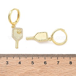 Orecchini a cerchio pendenti da donna in ottone con micro pavé di zirconi cubici&nbsp;EJEW-A168-04G