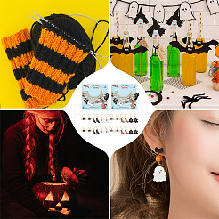 Marcadores de punto de bloqueo de fantasma/araña/murciélago de esmalte de aleación con tema de halloween&nbsp;HJEW-PH01788